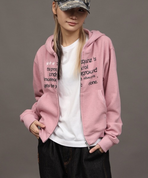 SEQUENZ(シークエンズ)の「【SEQUENZ/シークエンズ】THERMAL LADIES ZIP UP(パーカー・メンズ・ブラック/杢グレー/ピンク・FREE)」の3枚目の写真