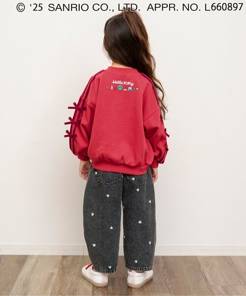 sanrio（サンリオ）の「【ハローキティ】　サイドリボントレーナー（スウェット・キッズ・アイボリー/レッド・80/90/100/110/120/130/140）」の4枚目の写真