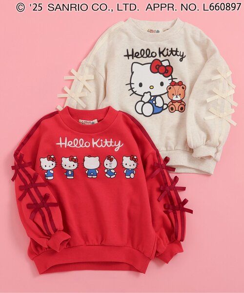 sanrio（サンリオ）の「【ハローキティ】　サイドリボントレーナー（スウェット・キッズ・アイボリー/レッド・80/90/100/110/120/130/140）」の7枚目の写真