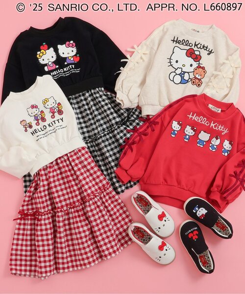 sanrio（サンリオ）の「【ハローキティ】　サイドリボントレーナー（スウェット・キッズ・アイボリー/レッド・80/90/100/110/120/130/140）」の10枚目の写真