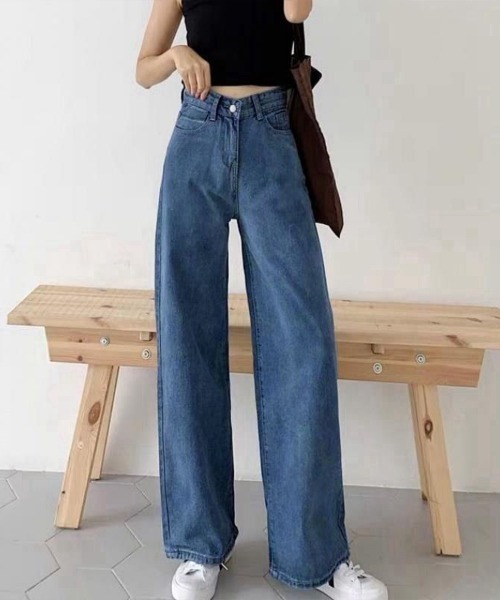 Flugge(フラッジー)の「ハイウエストデニムパンツ(デニムパンツ・レディース・ブルー/グレー・LARGE/MEDIUM)」の1枚目の写真