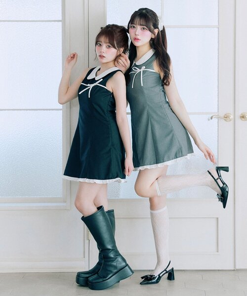 OLIVE des OLIVE（オリーブデオリーブ）の「【Belle Charme】Pure Ribbon Mini Dress（ドレス・レディース・ブラック/トップグレー・FREE）」の16枚目の写真