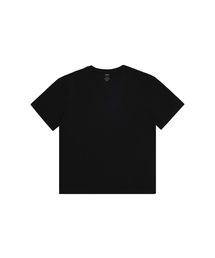 UNDER V-NECK HALF T-SHIRT_BLACK