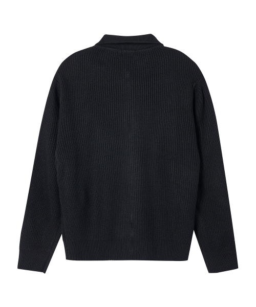 AKECII(アケシ)の「デンシングカラー ニットジップアップ_ブラック(カーディガン/ボレロ・メンズ・その他・ONE SIZE)」の2枚目の写真