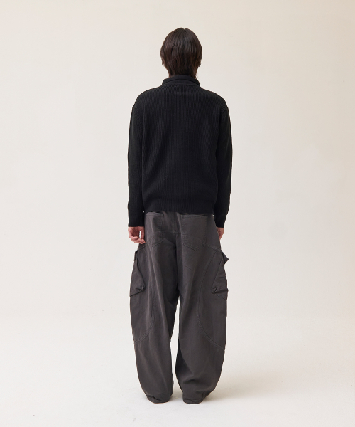 AKECII(アケシ)の「デンシングカラー ニットジップアップ_ブラック(カーディガン/ボレロ・メンズ・その他・ONE SIZE)」の7枚目の写真