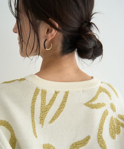 セール】アート柄ふくれジャガードニット（ニット/セーター）｜YECCA