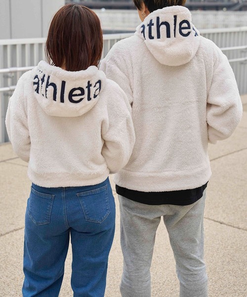 ATHLETA（アスレタ）の「［ athleta ］シェルパフリースジップアップフーディ（パーカー・レディース・ブラック系/チャコール/ネイビー/ホワイト/グレー系/ネイビー系/ホワイト系・2/1）」の3枚目の写真