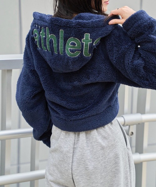 ATHLETA（アスレタ）の「［ athleta ］シェルパフリースジップアップフーディ（パーカー・レディース・ブラック系/チャコール/ネイビー/ホワイト/グレー系/ネイビー系/ホワイト系・2/1）」の18枚目の写真