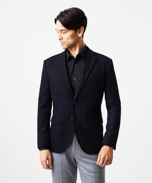 MICHEL KLEIN HOMME   （ミッシェルクランオム）の「ウールテーラードジャケット（テーラードジャケット・メンズ・グレー/ネイビー・MEDIUM/LARGE/X-LARGE）」の2枚目の写真