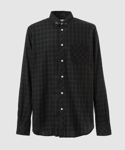 TAKAHIROMIYASHITATheSoloIst.（タカヒロミヤシタザソロイスト）の「pin hole round collar shirt.（シャツ/ブラウス・メンズ・ネイビー/グリーン/ブラック・46）」の2枚目の写真