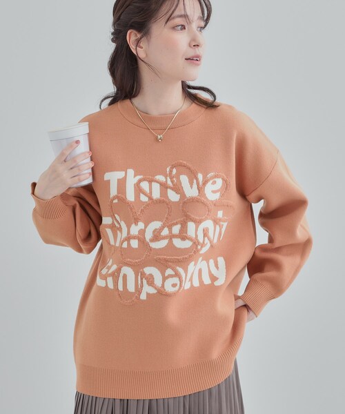 セール】【体型カバー】ちくちくしにくい お花ロゴジャカード