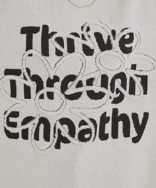 SHOO・LA・RUE（シューラルー）の「【体型カバー】ちくちくしにくい お花ロゴジャカードスウェットライクニット（ニット/セーター・レディース・オレンジ系1/ブルー系6/チャコールグレー/ホワイト系3・00）」の8枚目の写真