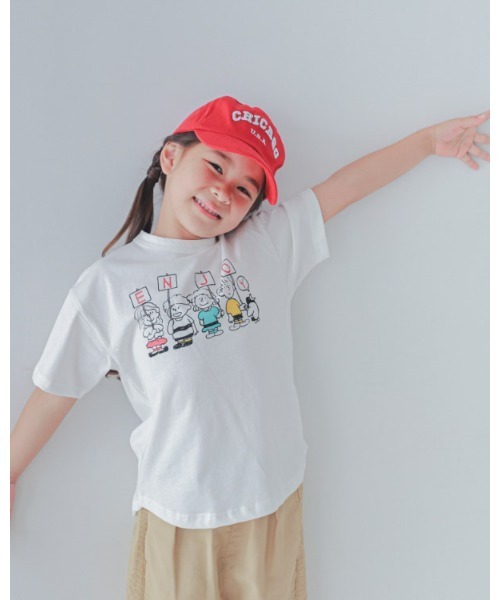 2nd(セカンド)の「ジーンズベーセカンド ENJOYTシャツ(Tシャツ/カットソー・キッズ・オフホワイト/ブラック/アイボリー・160cm/150cm/110cm)」の2枚目の写真