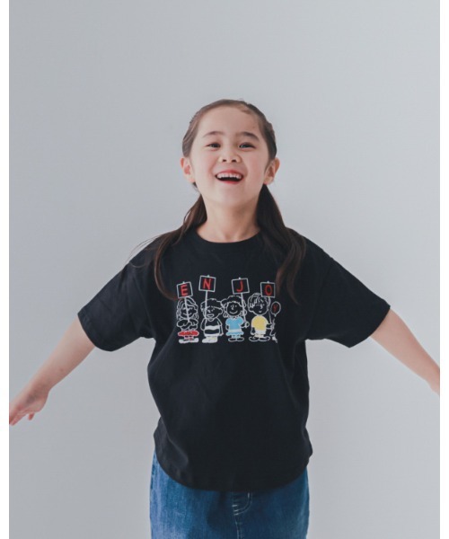 2nd(セカンド)の「ジーンズベーセカンド ENJOYTシャツ(Tシャツ/カットソー・キッズ・オフホワイト/ブラック/アイボリー・160cm/150cm/110cm)」の1枚目の写真