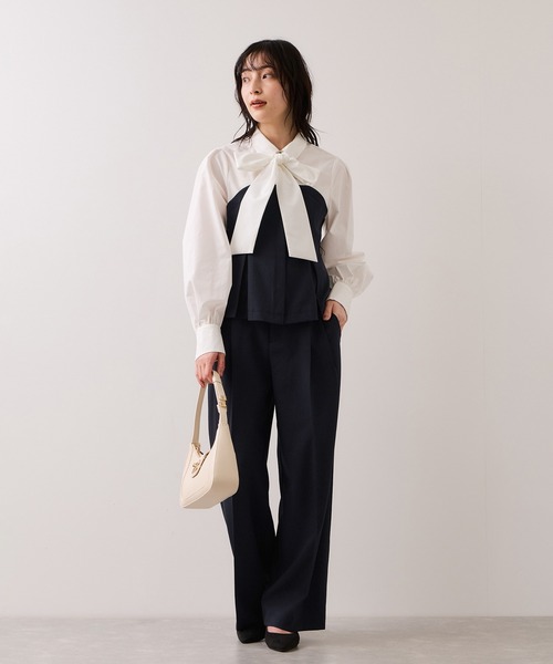 VIS(ビス)の「【美easy】コンフォートドッキングシャツ/イージーケア(シャツ/ブラウス・レディース・グレー/ネイビー/ベージュ・FREE)」の6枚目の写真