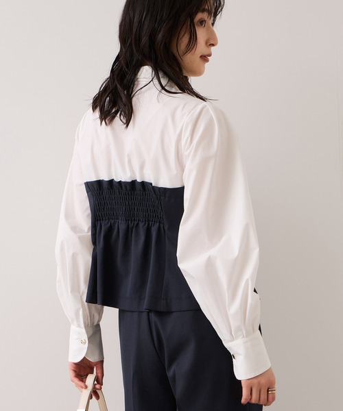 VIS(ビス)の「【美easy】コンフォートドッキングシャツ/イージーケア(シャツ/ブラウス・レディース・グレー/ネイビー/ベージュ・FREE)」の5枚目の写真