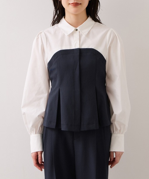 VIS(ビス)の「【美easy】コンフォートドッキングシャツ/イージーケア(シャツ/ブラウス・レディース・グレー/ネイビー/ベージュ・FREE)」の21枚目の写真