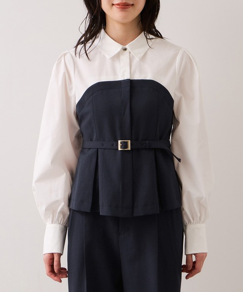 VIS(ビス)の「【美easy】コンフォートドッキングシャツ/イージーケア(シャツ/ブラウス・レディース・グレー/ネイビー/ベージュ・FREE)」の22枚目の写真