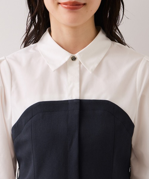 VIS(ビス)の「【美easy】コンフォートドッキングシャツ/イージーケア(シャツ/ブラウス・レディース・グレー/ネイビー/ベージュ・FREE)」の14枚目の写真