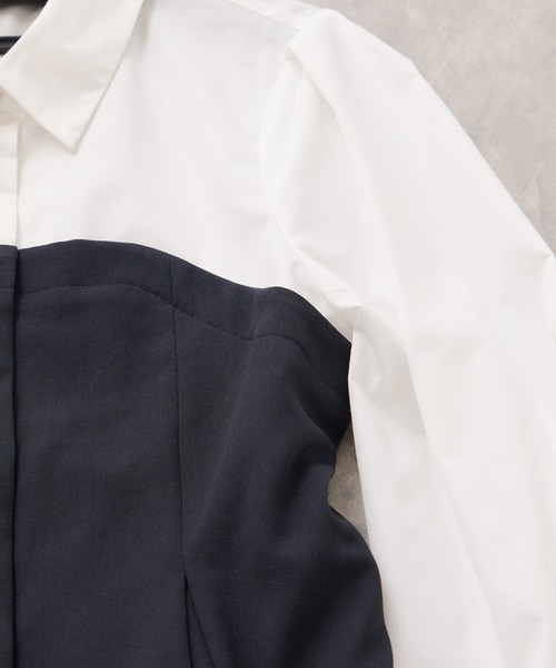 VIS(ビス)の「【美easy】コンフォートドッキングシャツ/イージーケア(シャツ/ブラウス・レディース・グレー/ネイビー/ベージュ・FREE)」の9枚目の写真