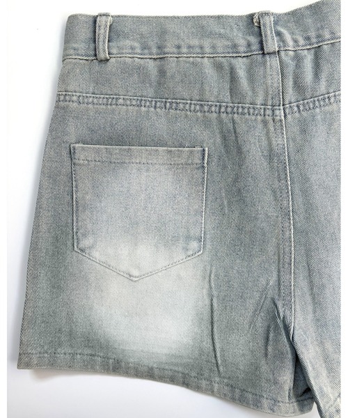 inst.ALL(インストール)の「ラインストーンデニムジャケット×ミニスカ風ショートパンツセット(セットアップ・レディース・サックスブルー・L/M/S)」の17枚目の写真