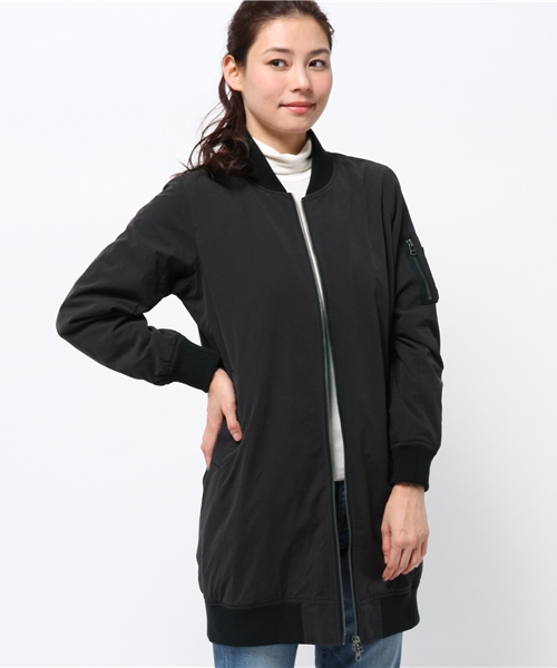 OUTLET(アウトレット)の「【WHO'S WHO gallery】GGマイクロウェザーピーチロングMA-1(MA-1・レディース・ネイビー/オリーブ/ブラック・FREE)」の1枚目の写真