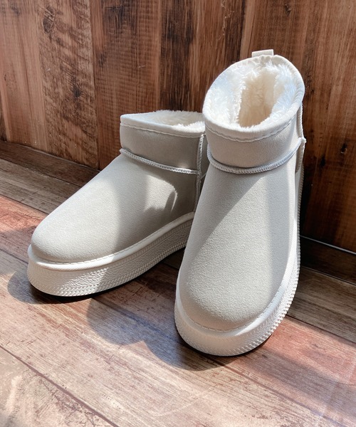 Noubel Voug Relax(ヌーベルヴォーグリラックス)の「厚底 プラットフォーム ミニ丈ムートン風 ショートブーツ(ブーツ・レディース・ブラック/ベージュ・36/37/38/39/40)」の20枚目の写真