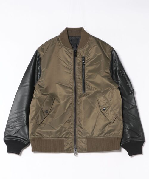 MMMM ラムレザー袖切替MA-1ブルゾン size XL 定価29700円 セール】/MMMM/ラムレザー袖切替MA-1ブルゾン（MA-1）｜MMMM（エムエム