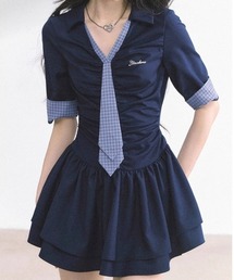 MONO8（モノハチ）の「韓国ガーリーネクタイワンピース（ワンピース）」