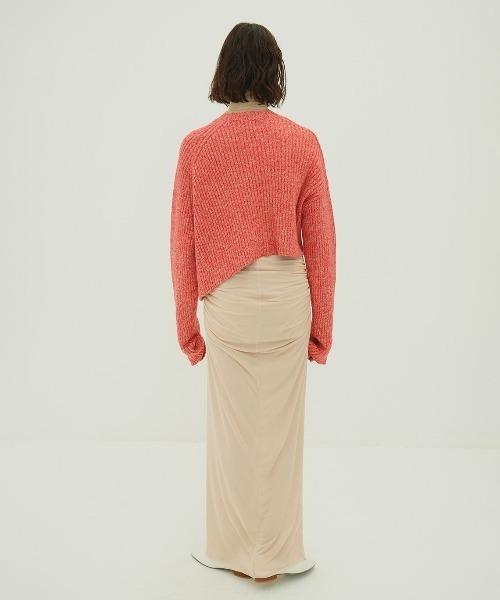 CLANE（クラネ）の「ASYMMETRY WIDE SHORT KNIT TOPS（ニット/セーター・レディース・レッド/ブラック/アイボリー・1/2）」の22枚目の写真