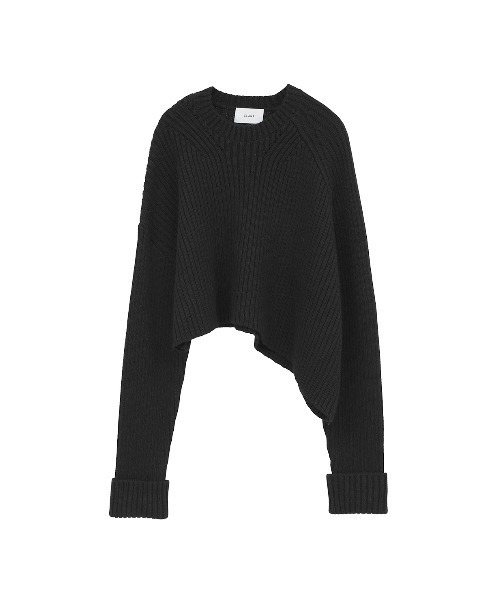 ASYMMETRY WIDE SHORT KNIT TOPS（ニット/セーター）｜CLANE（クラネ