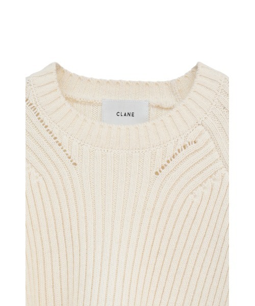 ASYMMETRY WIDE SHORT KNIT TOPS（ニット/セーター）｜CLANE（クラネ