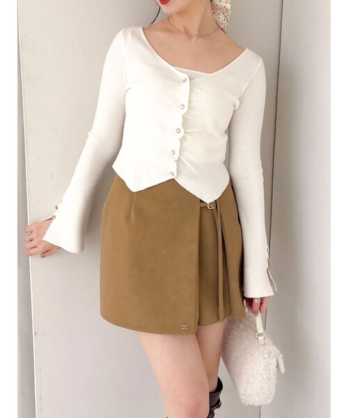 dazzlin（ダズリン）の「カーデカスケードトップス（ニット/セーター・レディース・ピンク/レッド/ミント/ブラック/オフホワイト・FREE）」の2枚目の写真