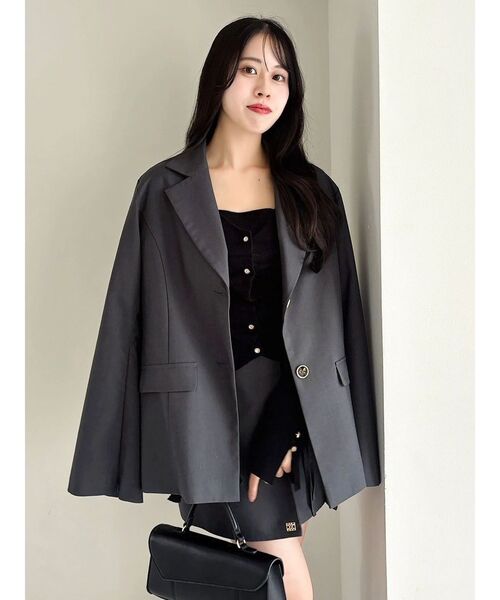 dazzlin（ダズリン）の「カーデカスケードトップス（ニット/セーター・レディース・ピンク/レッド/ミント/ブラック/オフホワイト・FREE）」の10枚目の写真