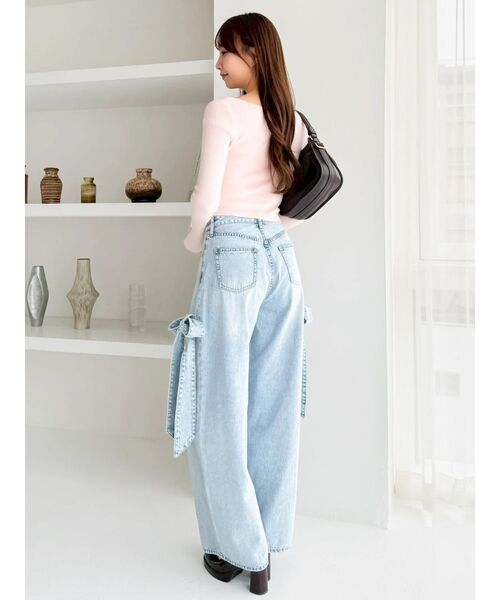 dazzlin（ダズリン）の「カーデカスケードトップス（ニット/セーター・レディース・ピンク/レッド/ミント/ブラック/オフホワイト・FREE）」の22枚目の写真