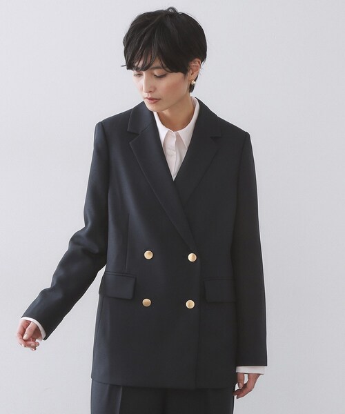 OPAQUE.CLIP(オペークドットクリップ)の「金ボタンダブルブレストテーラードジャケット/セットアップ対応【洗える】《S~LL》(テーラードジャケット・レディース・ネイビー/ライトベージュ・38/40/36/42)」の11枚目の写真