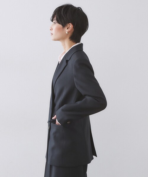 OPAQUE.CLIP(オペークドットクリップ)の「金ボタンダブルブレストテーラードジャケット/セットアップ対応【洗える】《S~LL》(テーラードジャケット・レディース・ネイビー/ライトベージュ・38/40/36/42)」の12枚目の写真