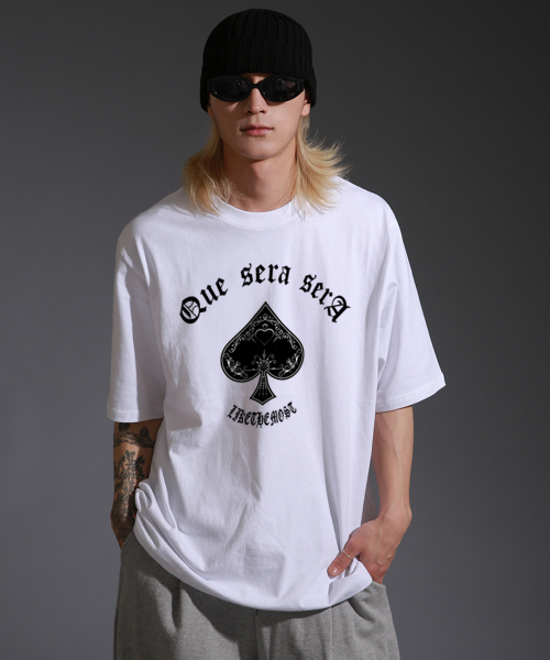 LIKE THE MOST(ライクザモースト)の「スペードラウンドオーバーティーシャツ_ホワイト(Tシャツ/カットソー・レディース・その他・S/M/L/XL)」の2枚目の写真