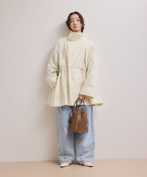 WEB限定】・【サステナブル】スタンドカラーハーフモッズコート