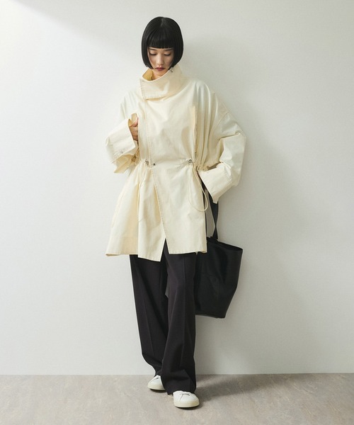 WEB限定】・【サステナブル】スタンドカラーハーフモッズコート