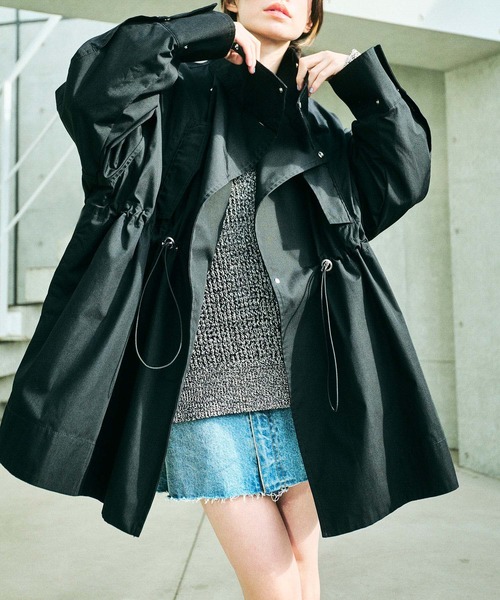 ADAM ET ROPE'(アダムエロペ)の「【WEB限定】・【サステナブル】スタンドカラーハーフモッズコート(モッズコート・レディース・ブラック/オフホワイト/ブラウン系その他・FREE)」の18枚目の写真