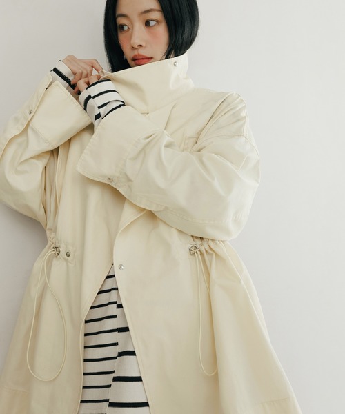 ADAM ET ROPE'(アダムエロペ)の「【WEB限定】・【サステナブル】スタンドカラーハーフモッズコート(モッズコート・レディース・ブラック/オフホワイト/ブラウン系その他・FREE)」の21枚目の写真