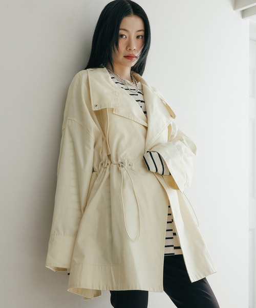 ADAM ET ROPE'(アダムエロペ)の「【WEB限定】・【サステナブル】スタンドカラーハーフモッズコート(モッズコート・レディース・ブラック/オフホワイト/ブラウン系その他・FREE)」の22枚目の写真