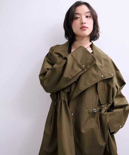 WEB限定】・【サステナブル】スタンドカラーハーフモッズコート