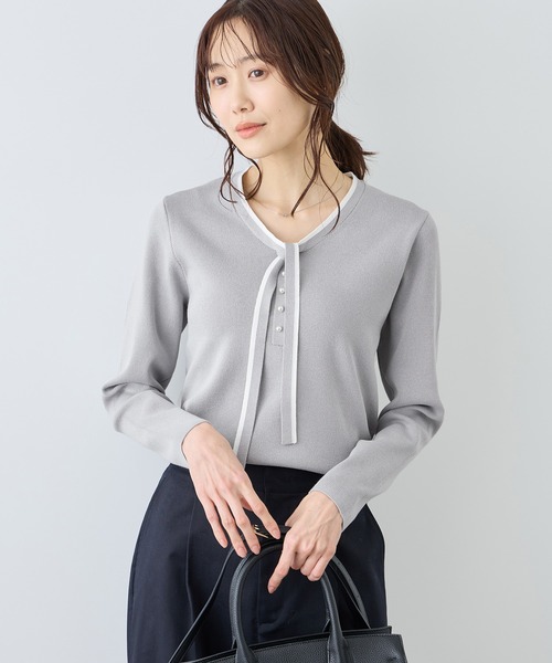 配色リボンパールニット（ニット/セーター）｜ROPE' PICNIC（ロペ