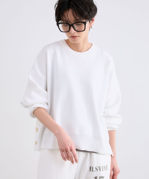 BARNYARDSTORM（バンヤードストーム）の「BARNYARDSTORM / サイドスリットニット / ハンドウォッシャブル（ニット/セーター・レディース・ブラック/ブルー系その他/ホワイト・FREE）」の7枚目の写真