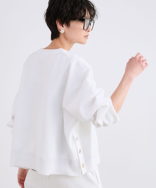 BARNYARDSTORM（バンヤードストーム）の「BARNYARDSTORM / サイドスリットニット / ハンドウォッシャブル（ニット/セーター・レディース・ブラック/ブルー系その他/ホワイト・FREE）」の11枚目の写真