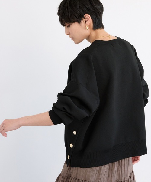 BARNYARDSTORM（バンヤードストーム）の「BARNYARDSTORM / サイドスリットニット / ハンドウォッシャブル（ニット/セーター・レディース・ブラック/ブルー系その他/ホワイト・FREE）」の19枚目の写真