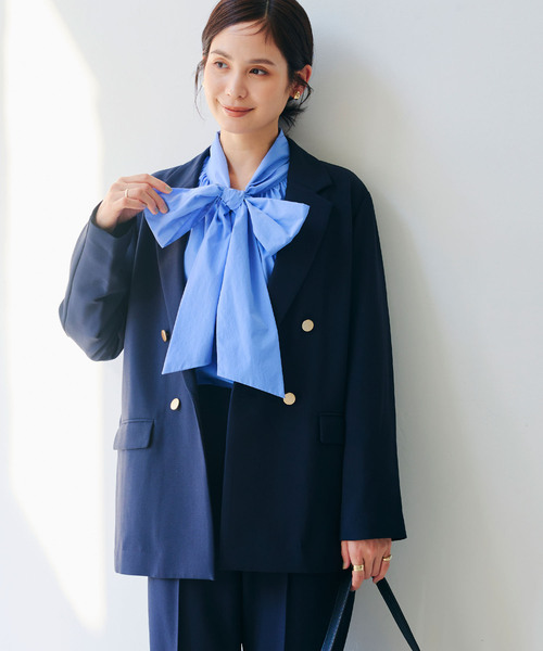 洗える・シワになりにくい》正解 金釦ダブルテーラードジャケット