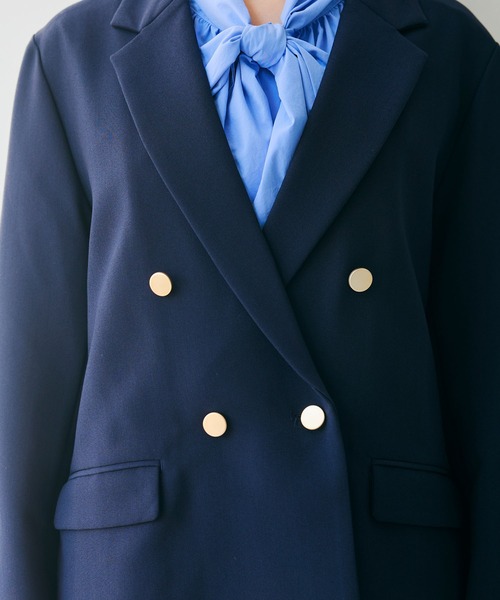 CROSS FUNCTION（クロスファンクション）の「《洗える・シワになりにくい》正解 金釦ダブルテーラードジャケット　セットアップ対応【CROSS FUNCTION/クロスファンクション】（テーラードジャケット・レディース・ブラック/ネイビー・LL/L/M）」の16枚目の写真